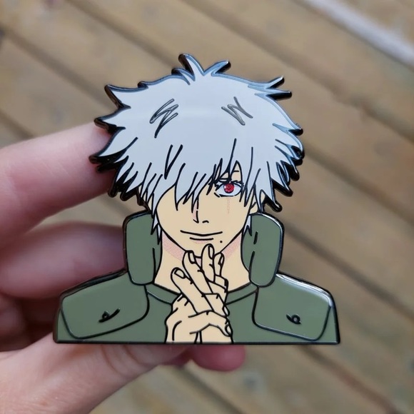 Kakashi / Gojo mashup enamel pin anime fan made Naruto / jujutsu Kaisen - Picture 1 of 3